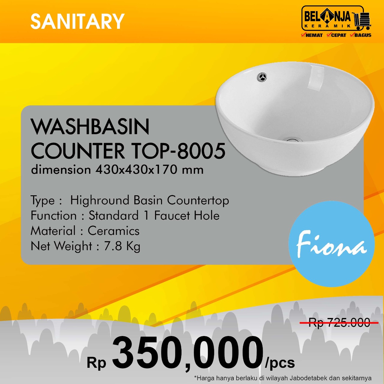 WASHBASIN COUNTER TOP - 8005